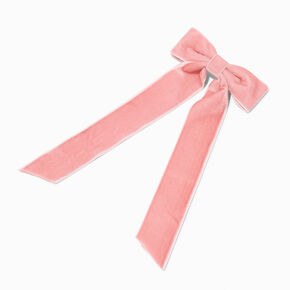 Blush Pink Long Tail Hair Bow Clip,