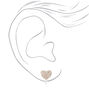 Silver-tone Crystal Heart Clip On Earrings,