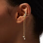 Manchette d&#39;oreille frange lune et &eacute;toile couleur dor&eacute;e,