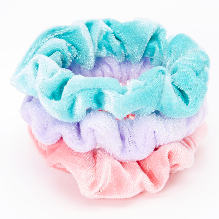 Claire&#39;s Club Small Velvet Pastel Hair Scrunchies - 3 Pack,