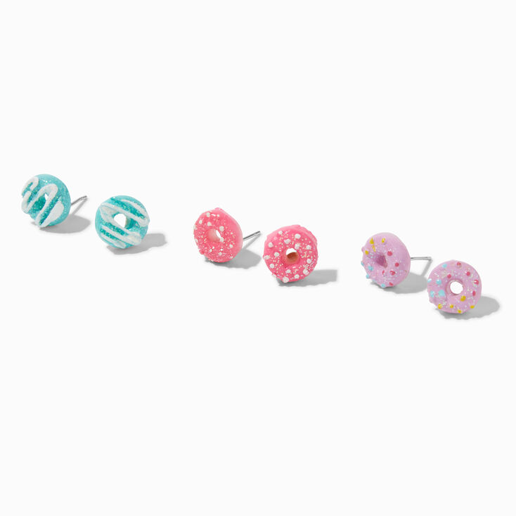 Assorted Donut Stud Earrings - 3 Pack,