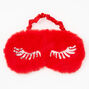 Eyelashes Furry Sleeping Mask - Red,