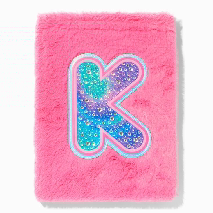 Bejeweled Initial Fuzzy Sketchbook - K,
