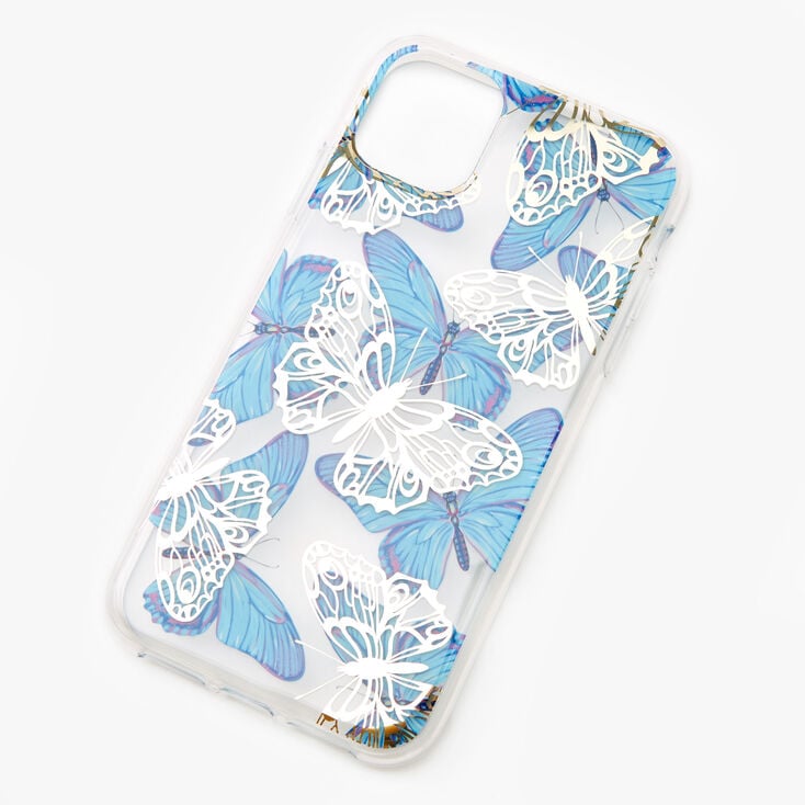 Coque de portable &agrave; papillons bleus et blancs - Compatible avec iPhone&reg;&nbsp;11,