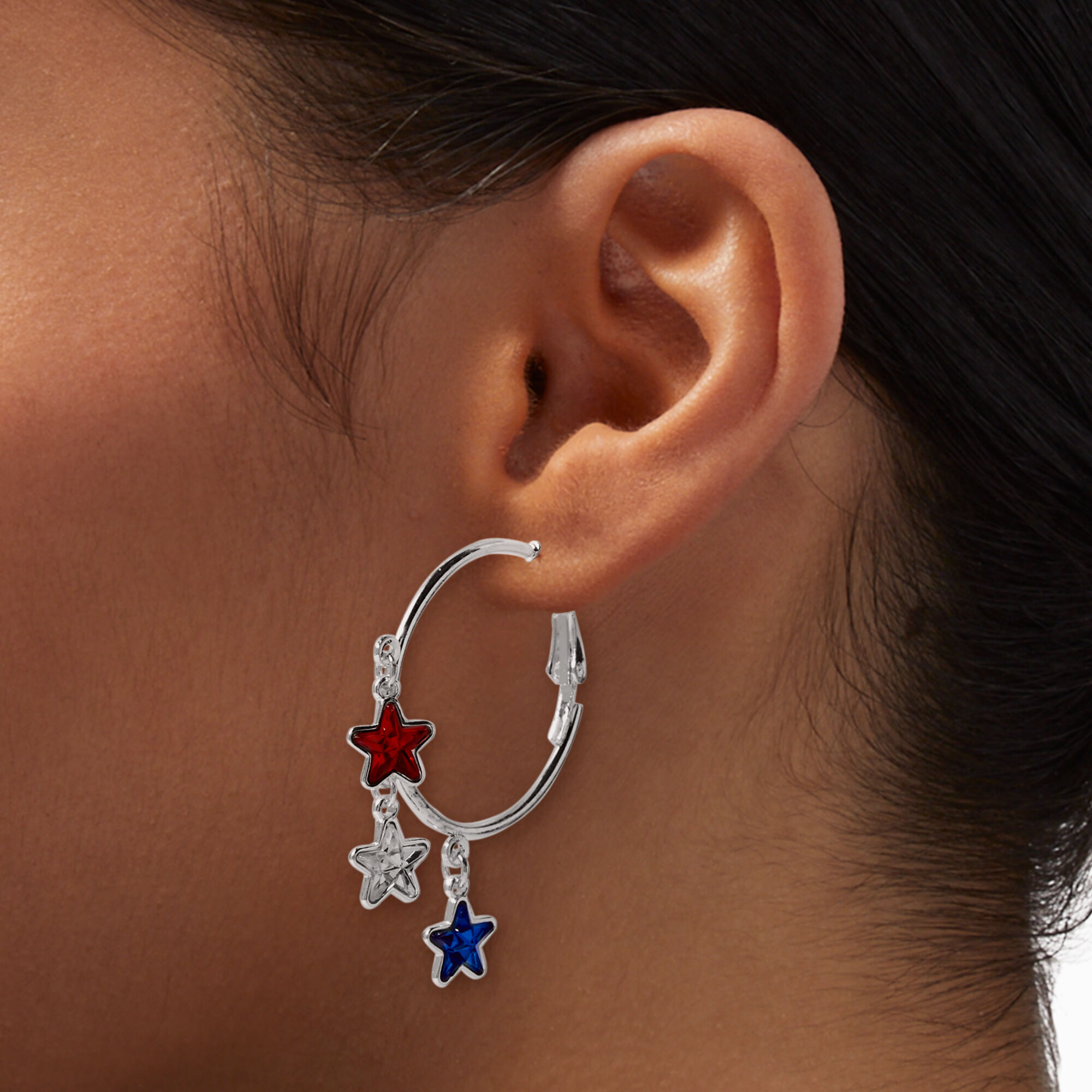 Red, White, & Blue Stars Mixed Earring Set - 3 Pack,
