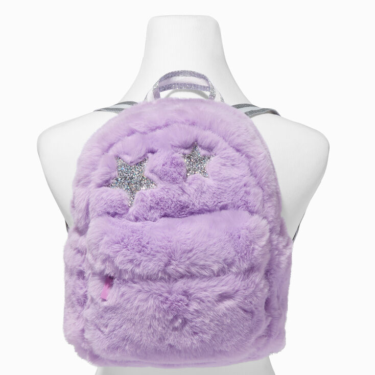 Purple Furry Star Mini Backpack,