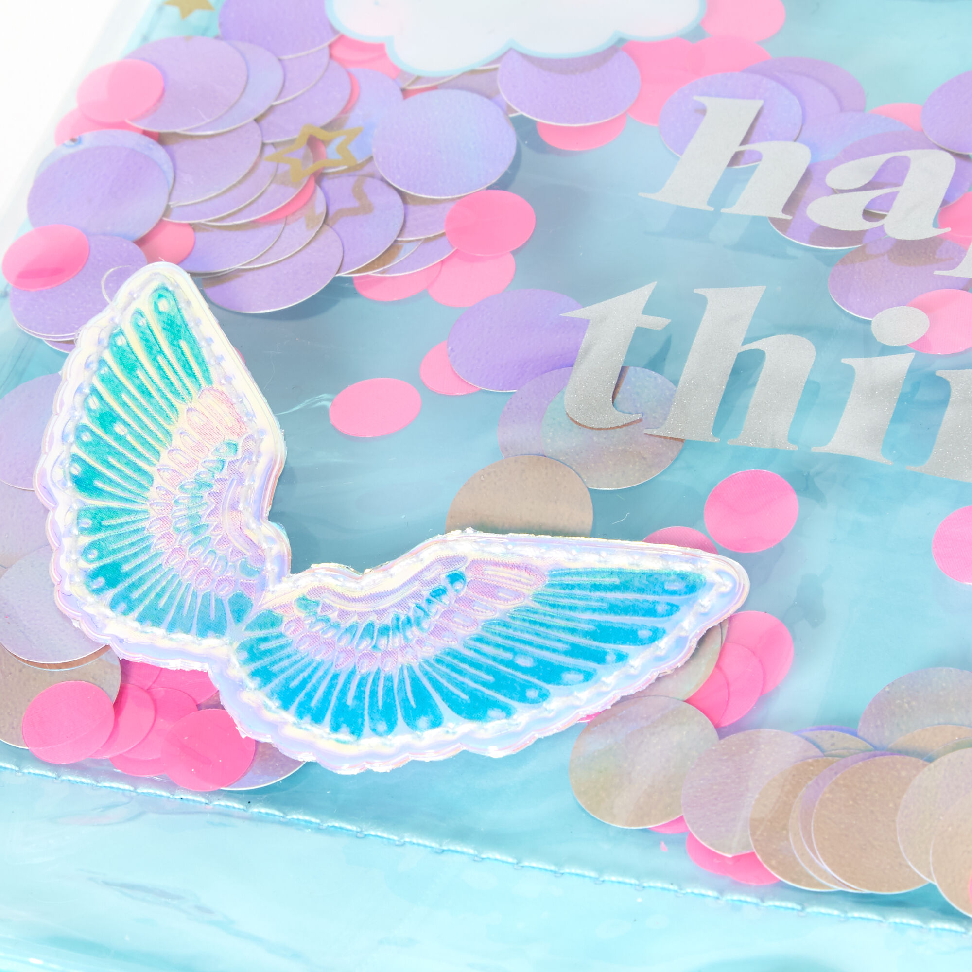 Happy Things Sequin Shaker Pencil Case - Turquoise,