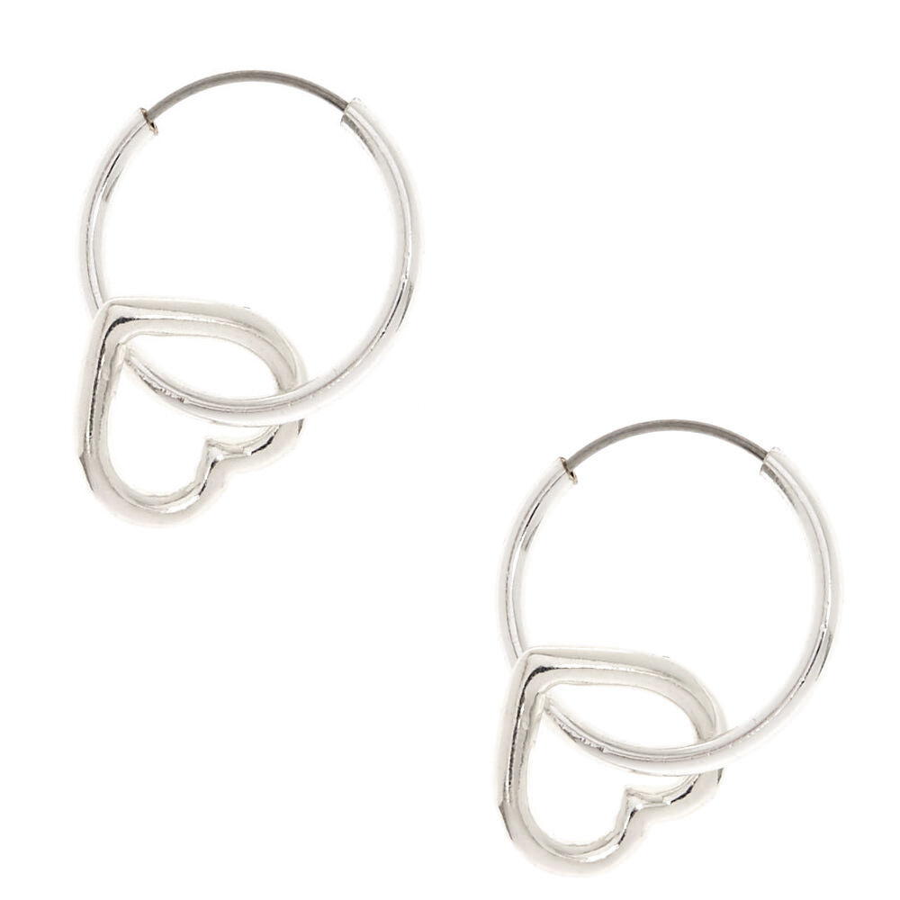 Claire's heart hoop earrings online