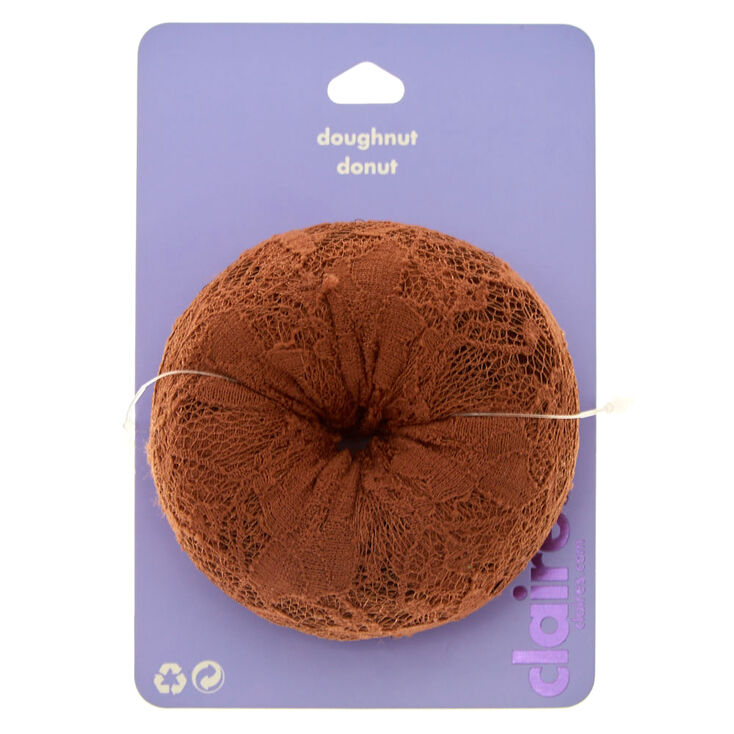 Claire's Grand donut pour cheveux en dentelle marron