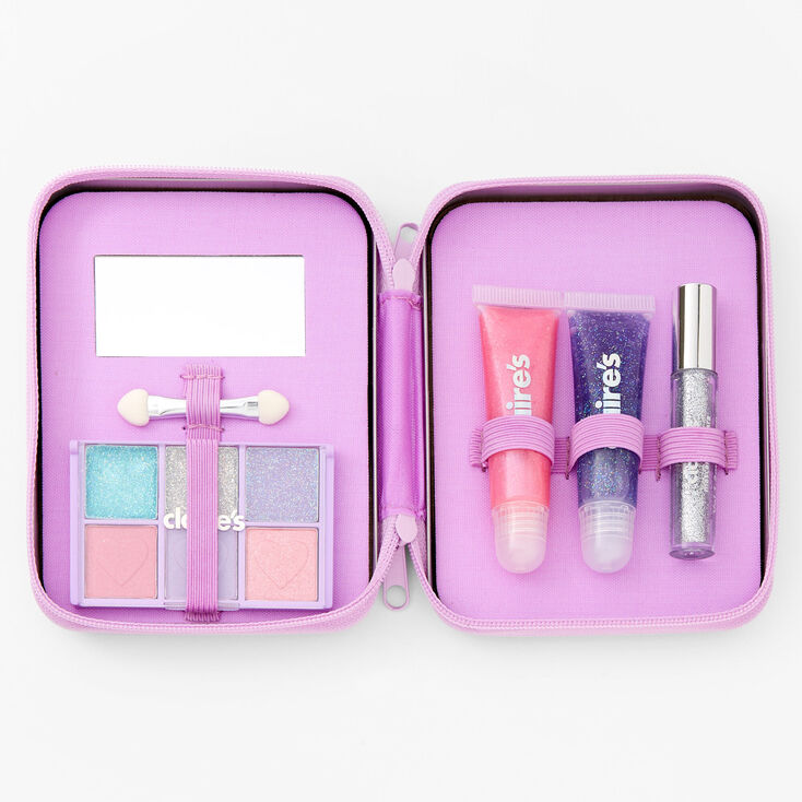 Palette compacte de maquillage et bo&icirc;te en fer bling bling arc-en-ciel pastel - Violet,