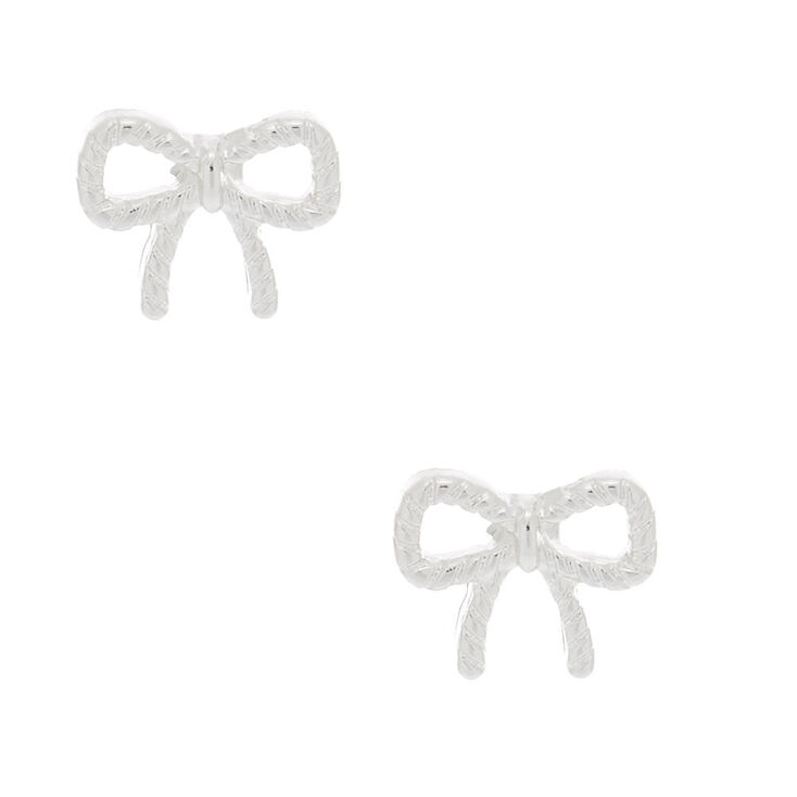 Claire's Clous d'oreille à nœuds couleur argenté