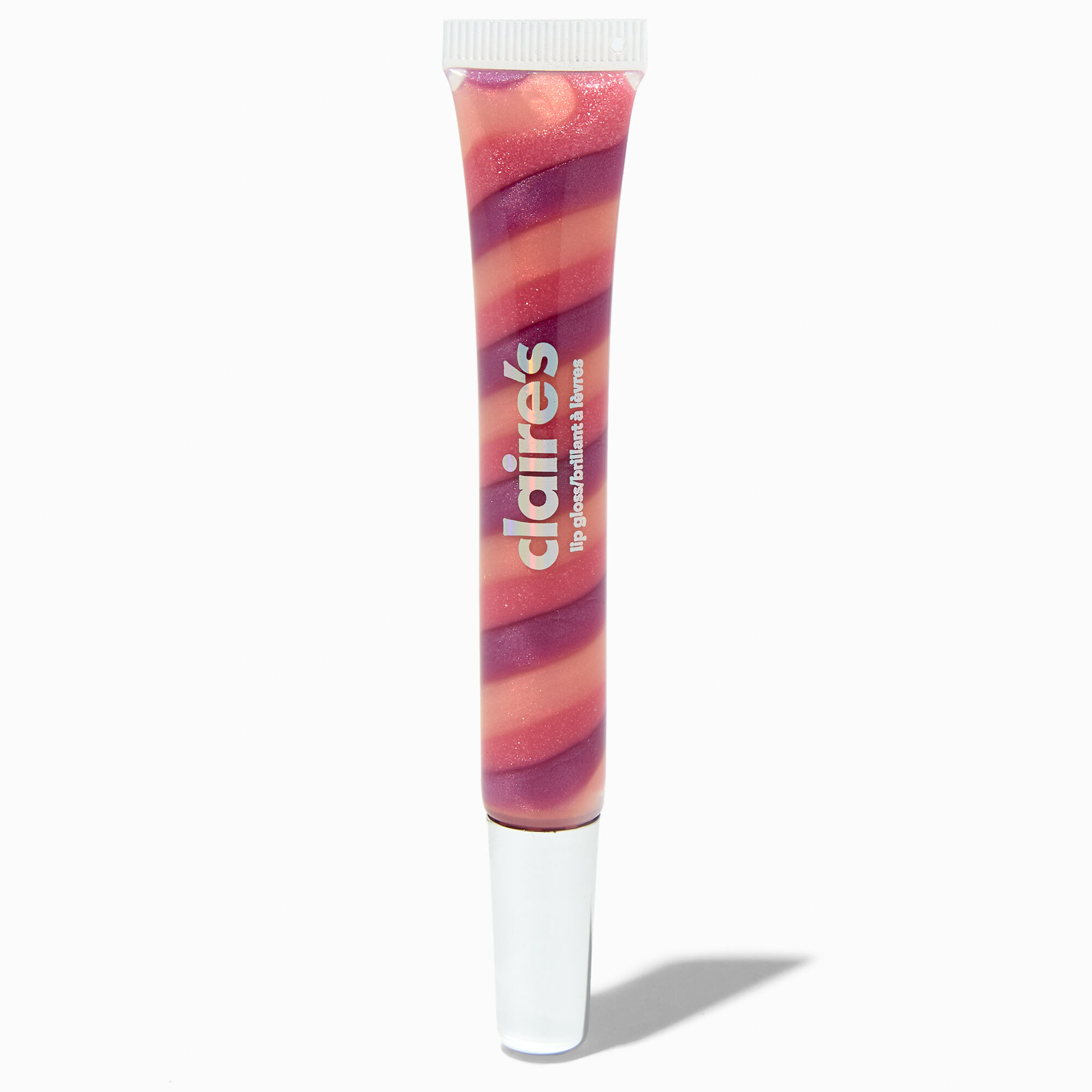 View Claires Swirl Glitter Lip Gloss Tube Pink information