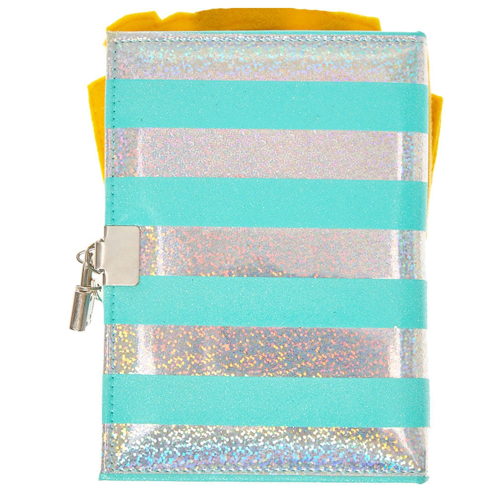 Retro Holographic Fries Lock Diary,