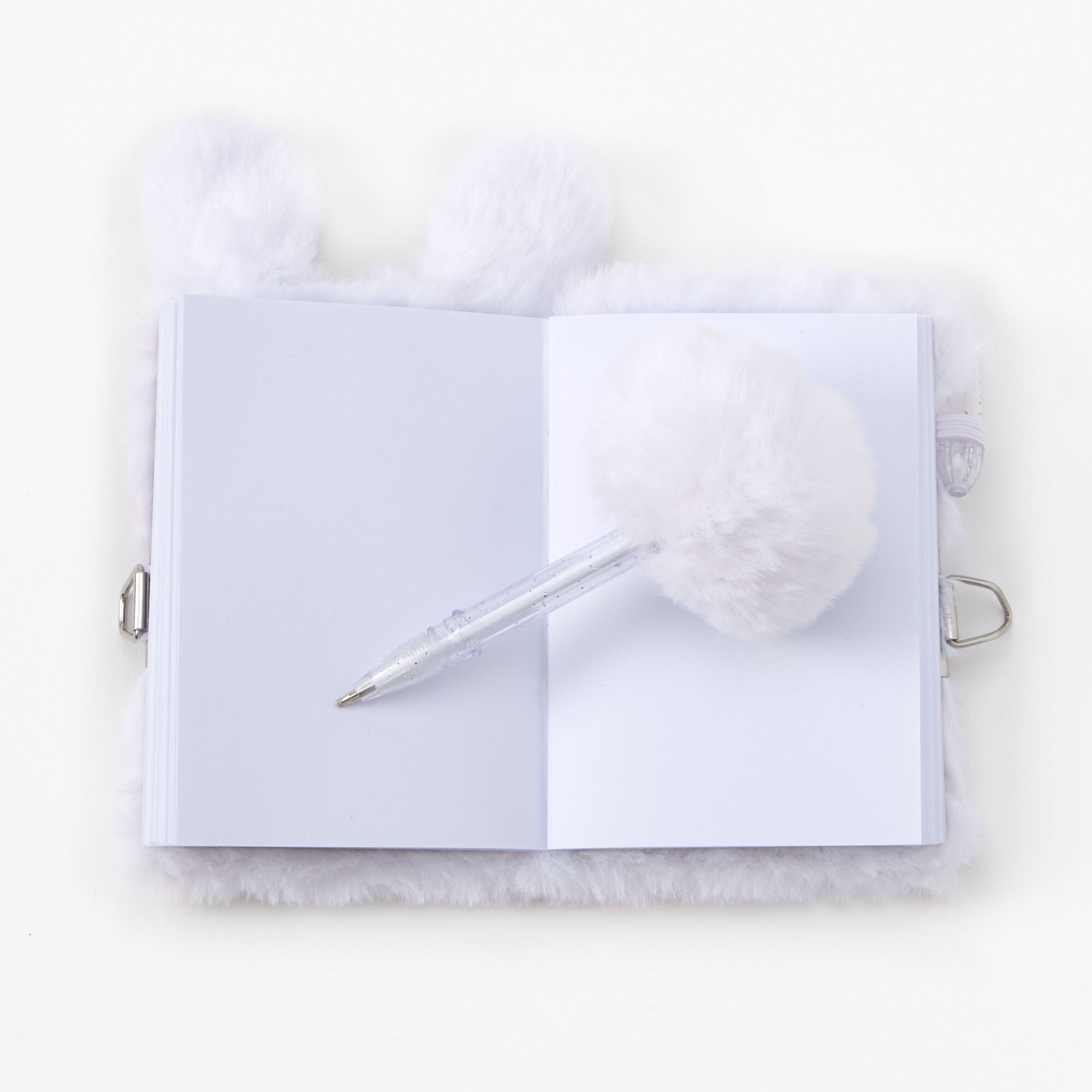 Claire's Club White Bunny Plush Diary,