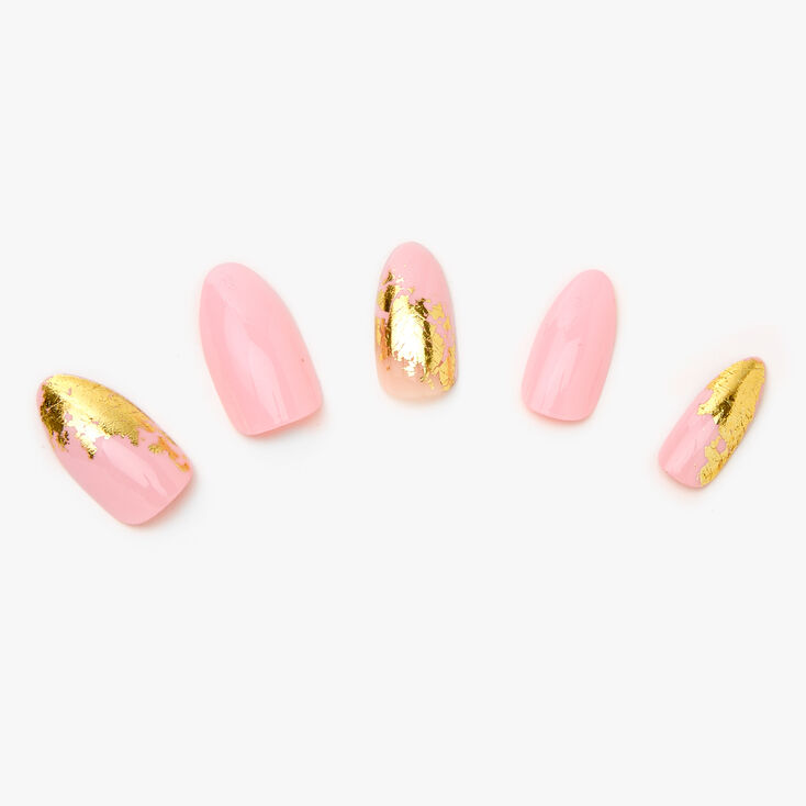 Light Pink Marble Foil Stiletto Faux Nails - 24 Pack | Claire's Light Pink Marble Foil Stiletto Faux Nails - 24 Pack | Claire's