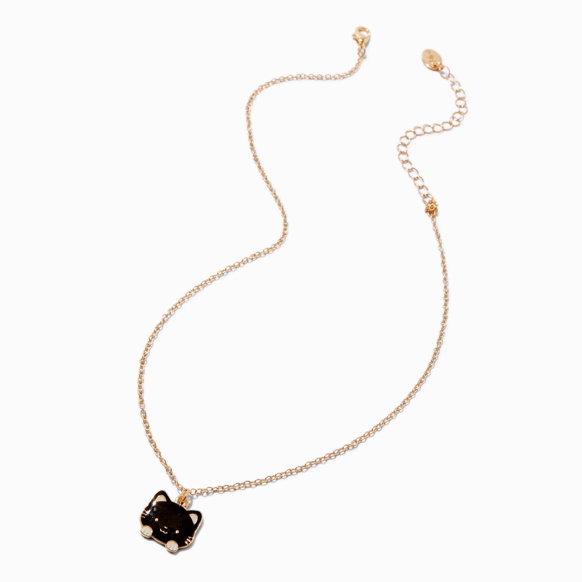 Mood Black Cat Head Pendant Necklace