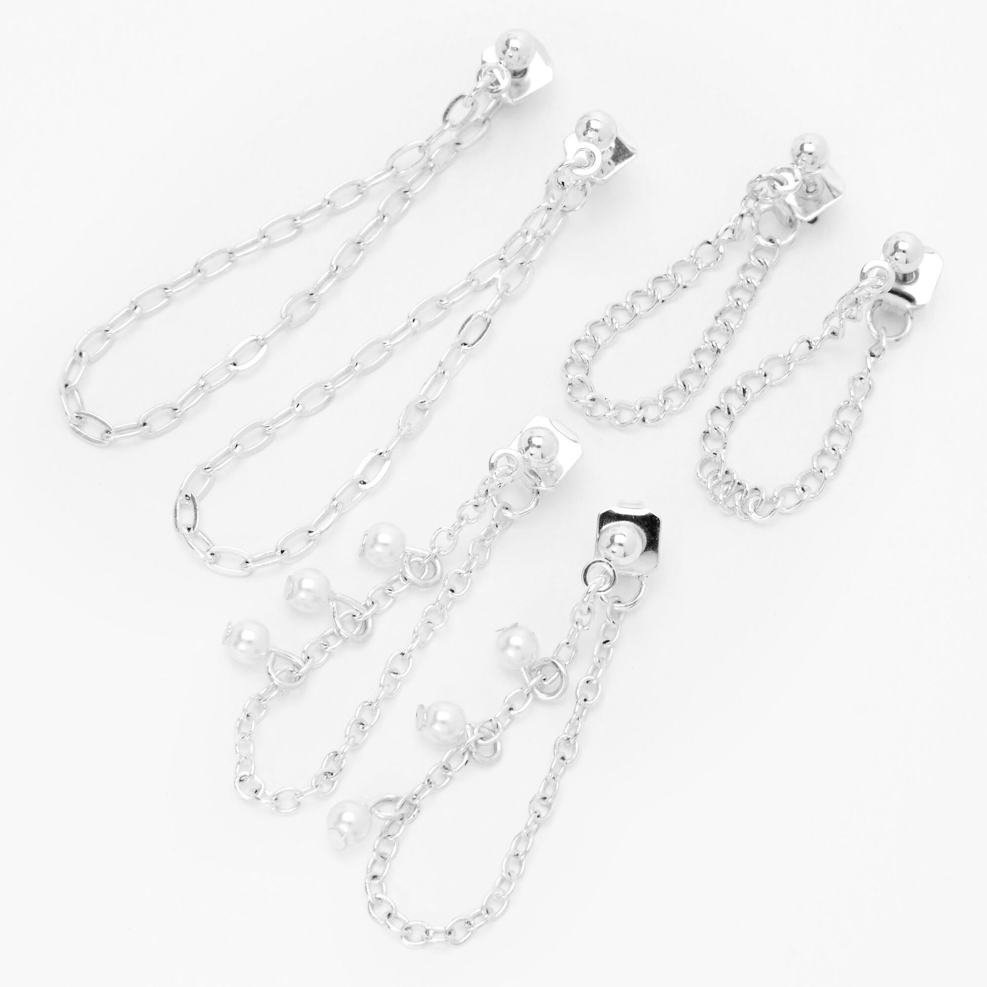 Fashion Body Jewelry  tear drops with rhinestones and swiggle chains in Silver 