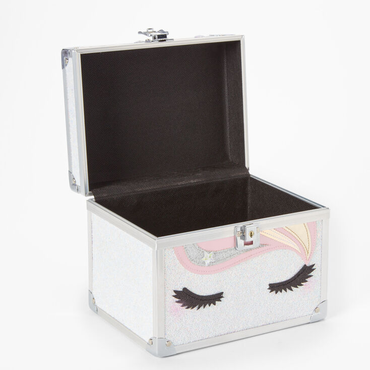 Silver Glitter Unicorn Lock Box,