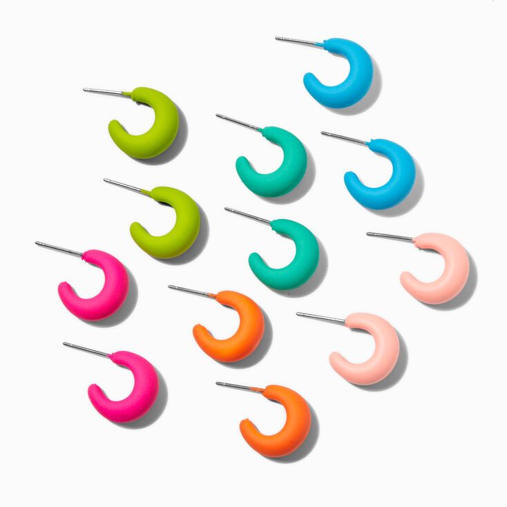 Mini cr&eacute;oles arc-en-ciel mates - Lot de 6,