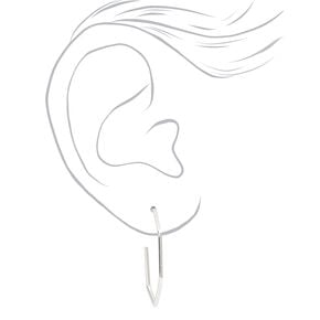Silver-tone Geometric Heart Mixed Hoop Earrings - 6 Pack,
