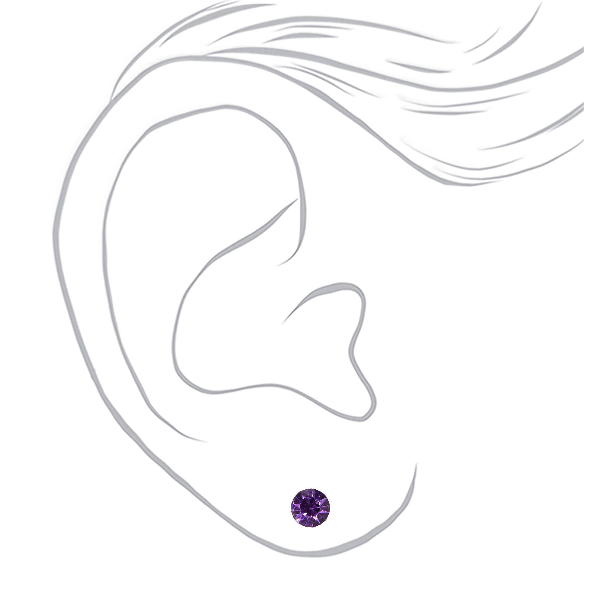 Rainbow 5MM Round Mixed Stud Earrings - 9 Pack,