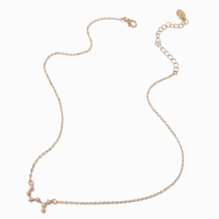 Gold-tone Zodiac Constellation Pendant Necklace - Scorpio,