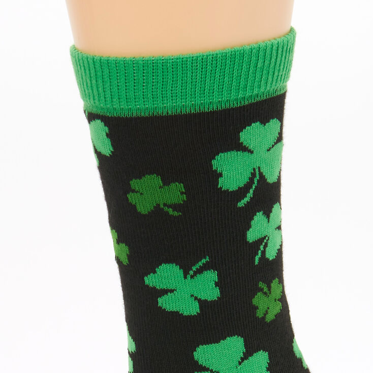 Green Shamrock Crew Socks,