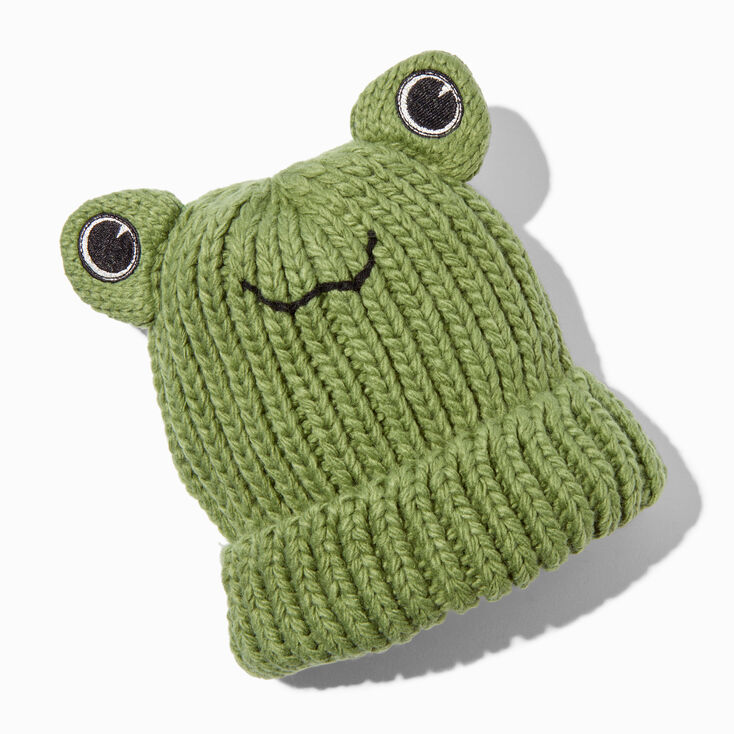 Green Frog Knit Beanie Hat,