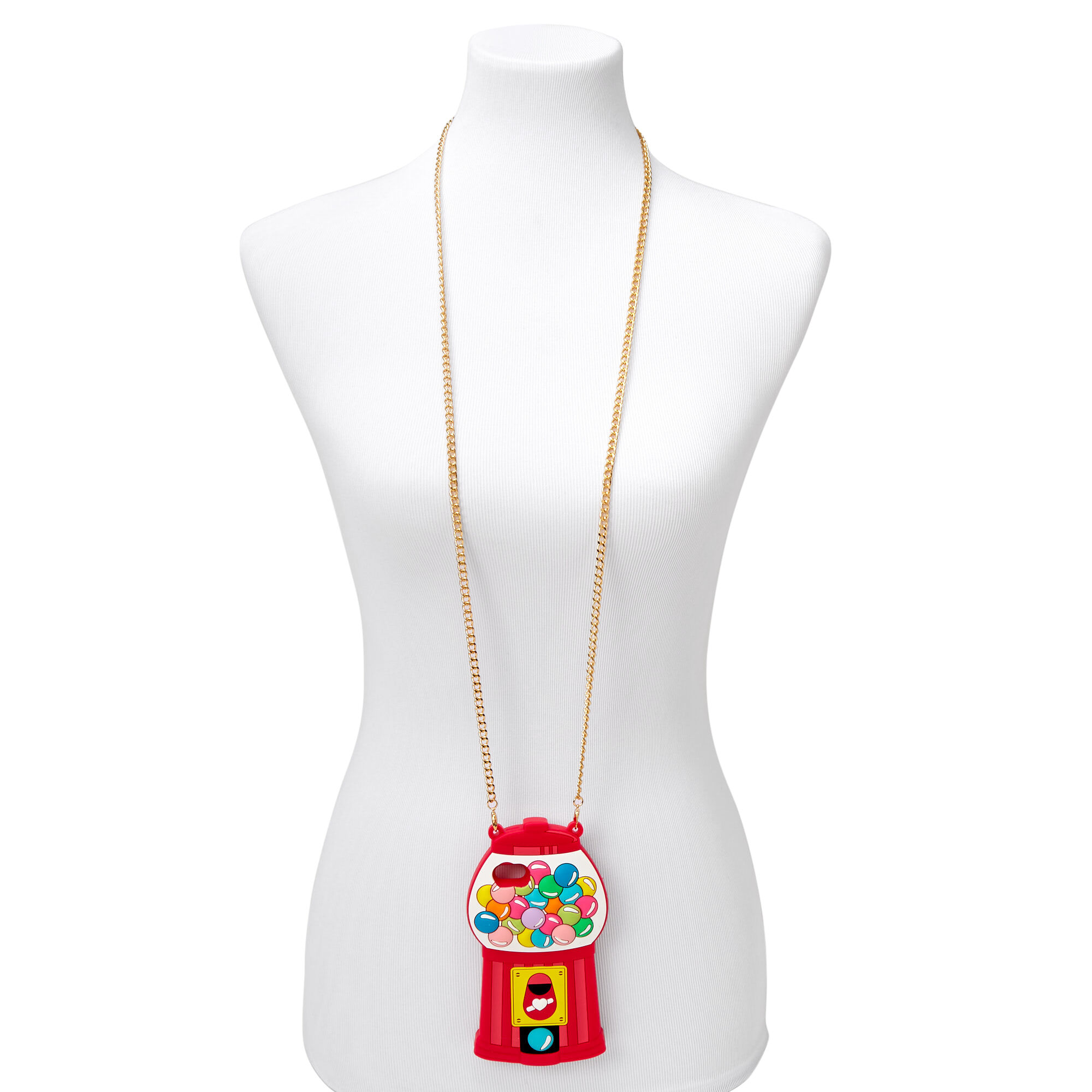 Gumball Machine Silicone Phone Case with Gold Chain - Fits iPhone 5,
