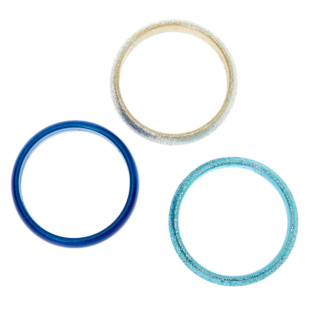 Claire's Club Bangle Bracelets - Blue, 3 Pack,