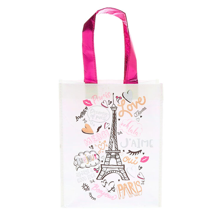 Paris Reusable Tote Bag - Pink | Claire&#39;s US