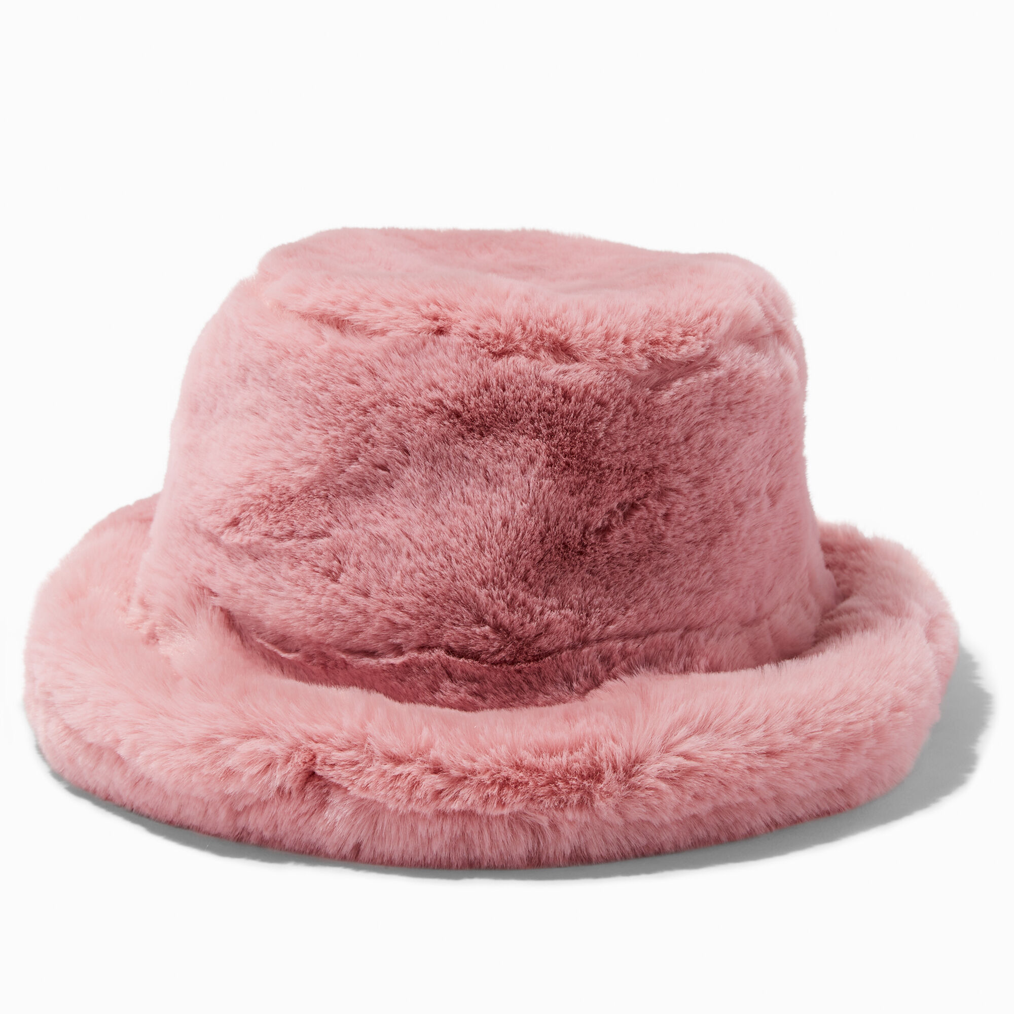 View Claires Blush Furry Bucket Hat Pink information