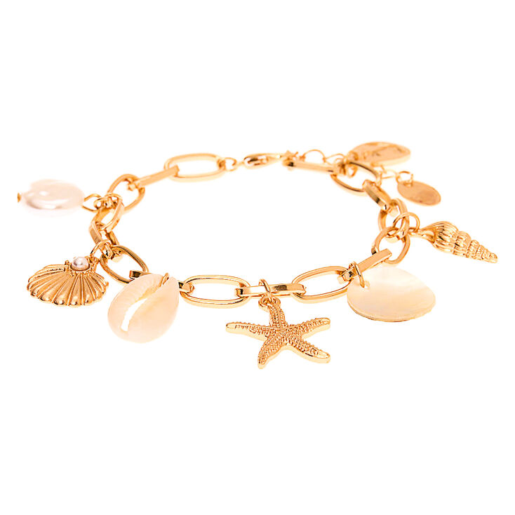 Gold Sea Style Charm Bracelet | Claire's