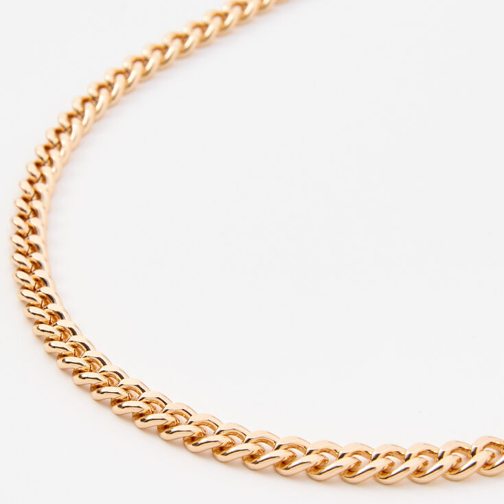 Gold-tone Cuban Chain 20&quot; Necklace,