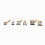 C LUXE by Claire&#39;s 18kt Gold Plated Cubic Zirconia 2mm, 3mm, &amp; 4mm Round Stud Earrings - 3 Pack,