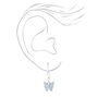 Silver Light Blue Butterfly Pendant Necklace, Bracelet, &amp; Earrings Set - 3 Pack,