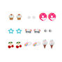 Rainbow Sweets &amp; Panda Stud Earring Set - 9 Pack,