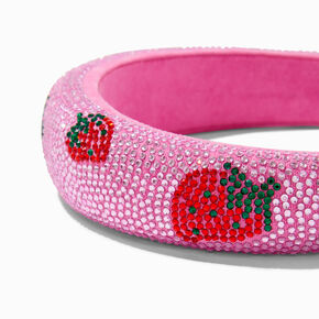 Pink Strawberry Crystal Embellished Headband,