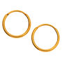 Gold-tone Titanium 10mm Sleek Hoop Earrings,