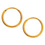 Gold Titanium 10MM Sleek Hoop Earrings,