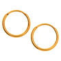 Gold Titanium 10MM Sleek Hoop Earrings,