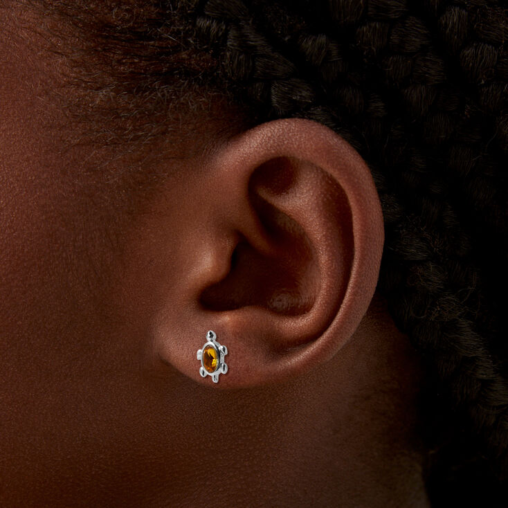 Crystal Turtle Stud Earrings - 6 Pack,