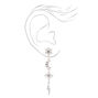 Silver 2.5&quot; Celestial Evil Eye Linear Drop Earrings,