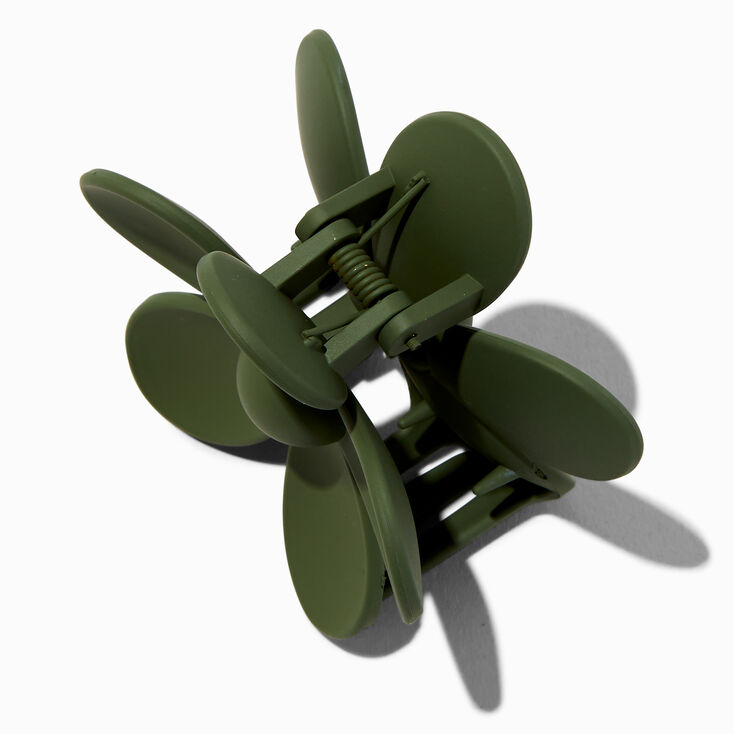 Pince &agrave; cheveux de taille moyenne fleur vert sauge,