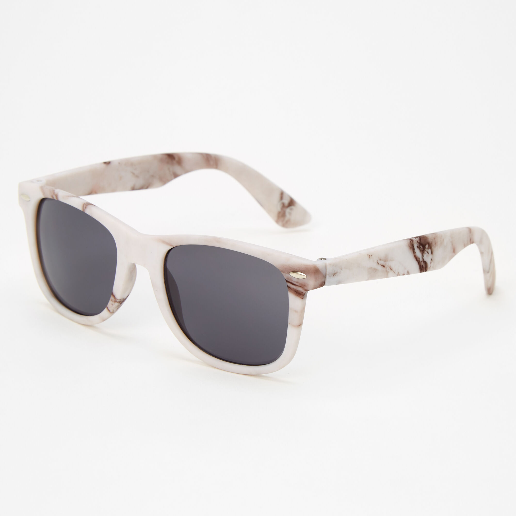 Claire's Lunettes de soleil rétro effet marbré - Blanc