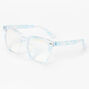 Pearlized Blue Retro Clear Lens Frames,
