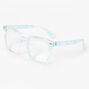 Pearlized Blue Retro Clear Lens Frames,