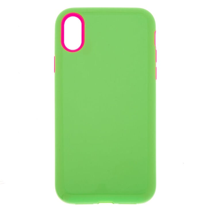 Neon Green Protective Phone Case - Fits iPhone XR,