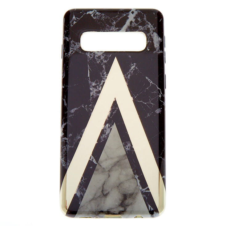 Coque de portable effet marbr&eacute; g&eacute;om&eacute;trique noire - Compatible avec Samsung Galaxy&nbsp;S10,