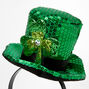 Glitter Shamrock Top Hat Headband - Green,